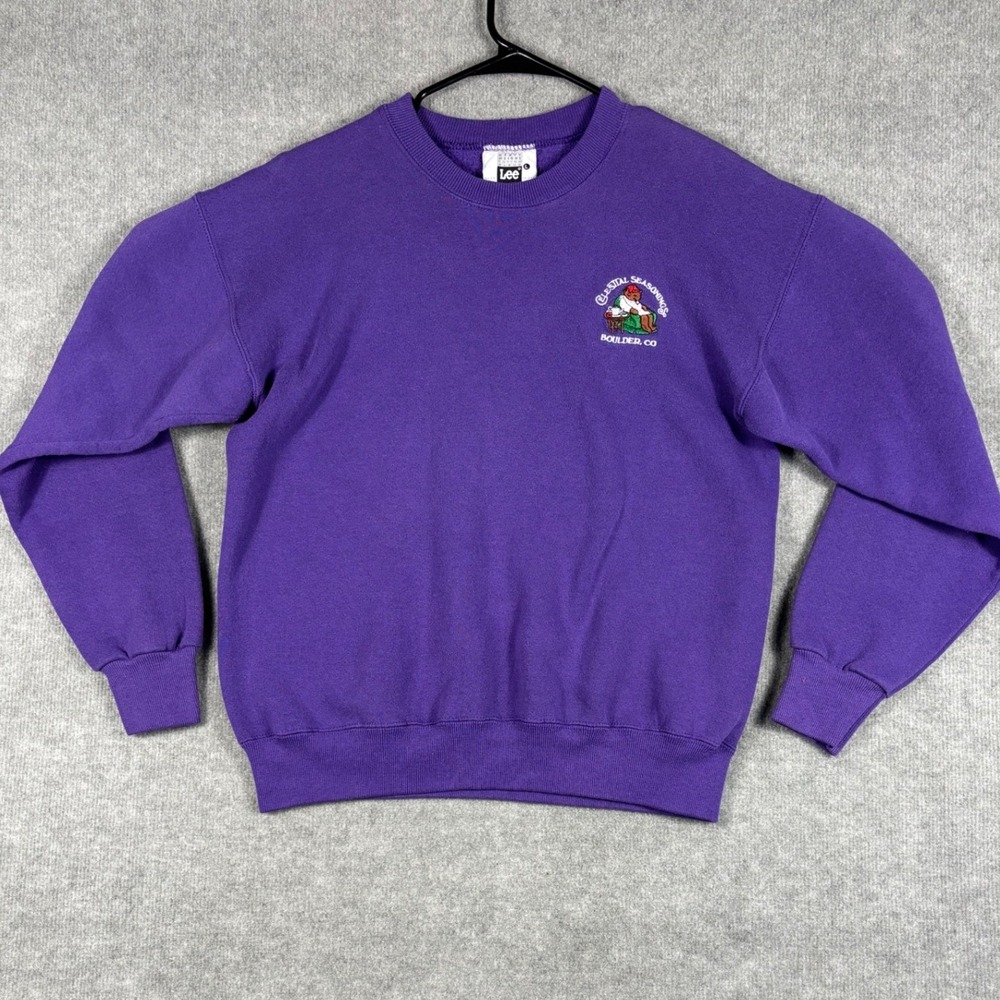Vintage Lee Celestial Seasonings Sleepytime Bear Sweatshirt Large Purple USA 90s